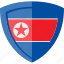 north korea, flag, shield 