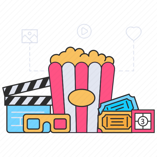 Cinema tickets, movie tickets, film tickets, cinema snacks, popcorn icon - Download on Iconfinder