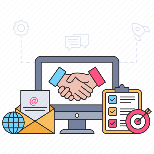 Partnership, deal, agreement, digital contract, business handshake icon - Download on Iconfinder