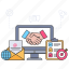 partnership, deal, agreement, digital contract, business handshake 