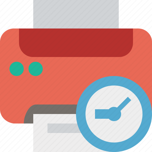 Clock, document, paper, print, printer, printing icon - Download on Iconfinder