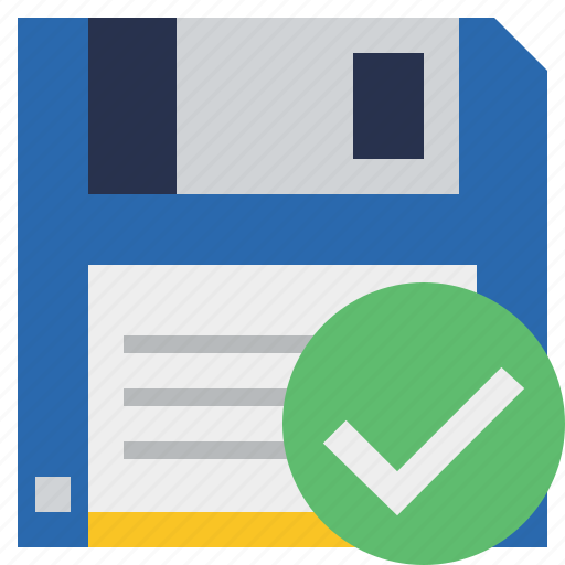 Backup, data, disk, download, file, ok, save icon - Download on Iconfinder