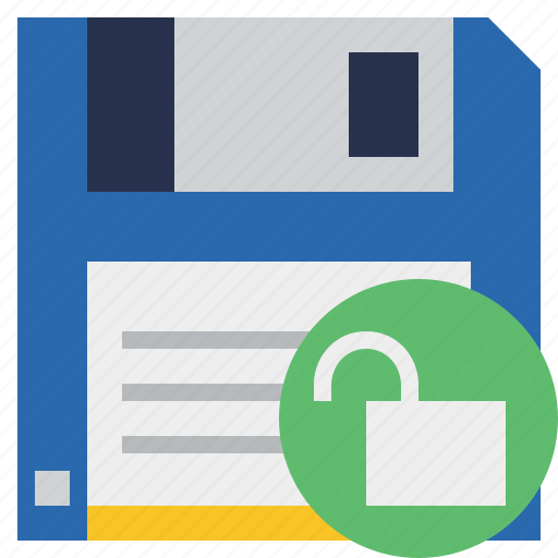 Backup, data, disk, download, file, save, unlock icon - Download on Iconfinder