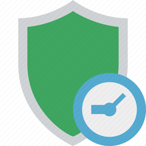 Clock, protection, safety, secure, security, shield icon - Download on Iconfinder