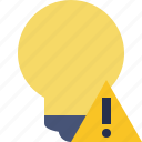 bulb, idea, light, tip, warning