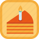 cake, candle, birthday, pie, food, gamification, badge