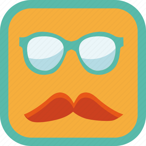 Moustache, hipster, smart, glasses, gamification, badge icon - Download on Iconfinder