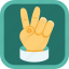 peace, victory, finger, hand, gamification, badge 