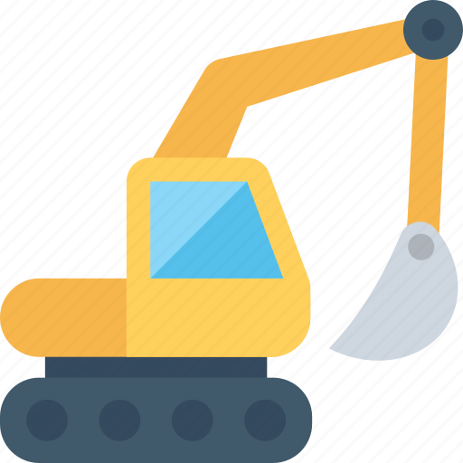 Bulldozer, crane, excavator, heavy machinery, lifter icon - Download on Iconfinder