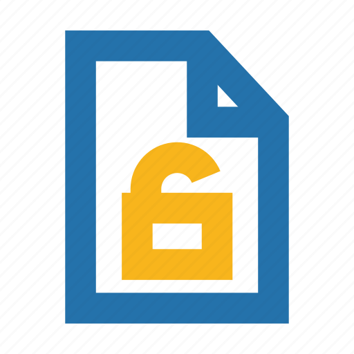 Document, padlock, paper, security, unlock icon - Download on Iconfinder