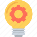 bulb, creativity, gear, idea, innovation