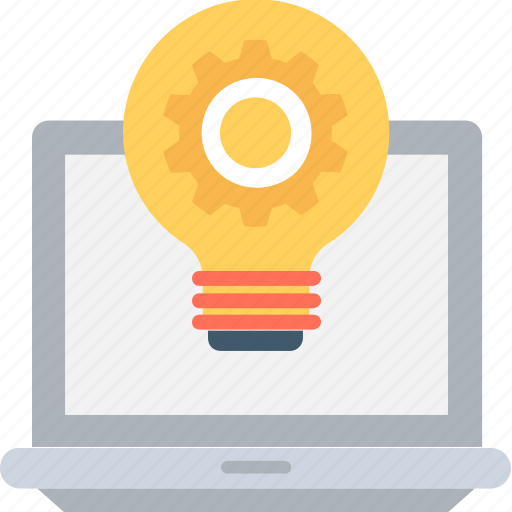 Development, idea, laptop, light bulb, startup icon - Download on Iconfinder