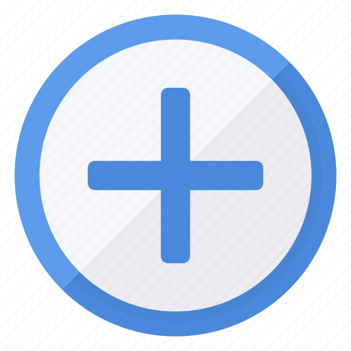 Add, blue, circle, plus, white icon - Download on Iconfinder