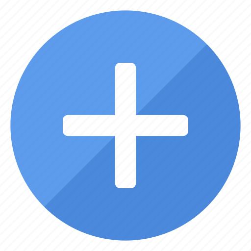 Add, blue, filledcircle, plus, white icon - Download on Iconfinder