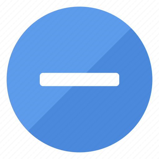 Blue, filledcircle, minus, remove, white icon - Download on Iconfinder