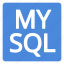 badge, blue, filled, language, mysql, query, structured 