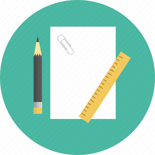 Clip, paper, pencil, ruler, document, office, sheet icon - Download on Iconfinder