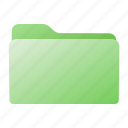 closed, file, folder, green