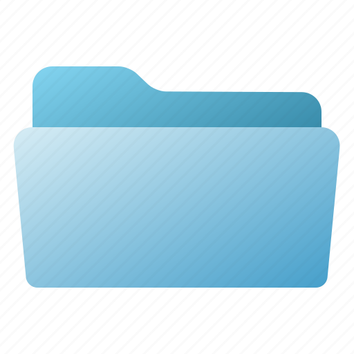 Blue, file, folder, open icon - Download on Iconfinder