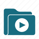 folder, play, audio, media, multimedia, music, video