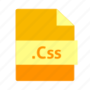 css, css icon, document, file, file format, name, orange color