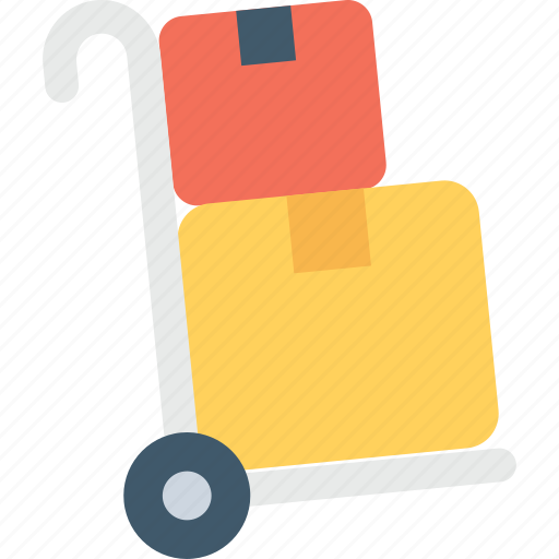 Hand trolley, hand truck, luggage cart, pushcart, trolley icon - Download on Iconfinder