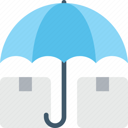 Box, insured courier, package, parcel insurance, umbrella icon - Download on Iconfinder