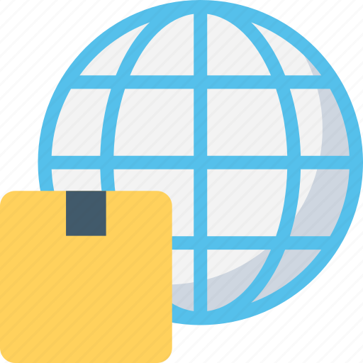 Delivery pack, global delivery, globe, international freight, international shipping icon - Download on Iconfinder
