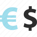dollar, ecommerce, euro, sign 