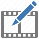 edit, modify, movie, write
