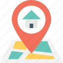 gps, home, house location, location, map pin