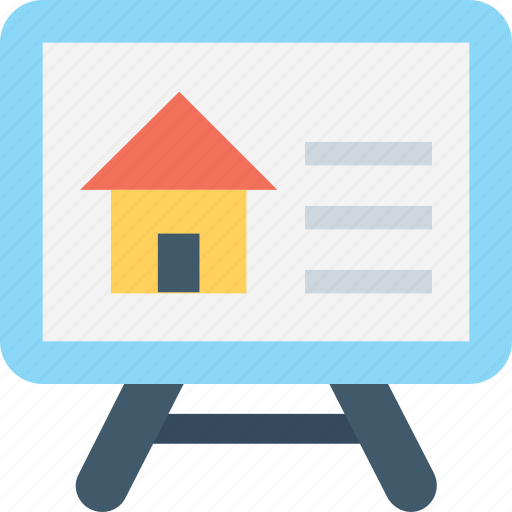Graph, house, presentation, projection screen, real estate icon - Download on Iconfinder