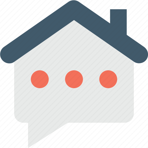 Chat bubble, chatting, deal, house sign, speech bubble icon - Download on Iconfinder