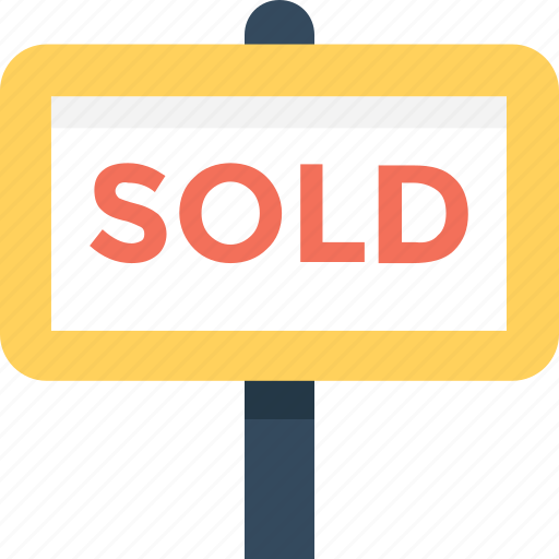 Property sold, signage, sold, sold advertisement, sold signboard icon - Download on Iconfinder