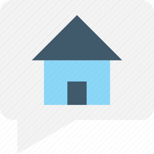 Chat bubble, house, property, property advising, property talk icon - Download on Iconfinder
