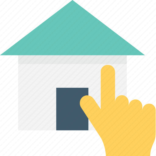 Hand pointing, home, home ownership, housing, real estate icon - Download on Iconfinder