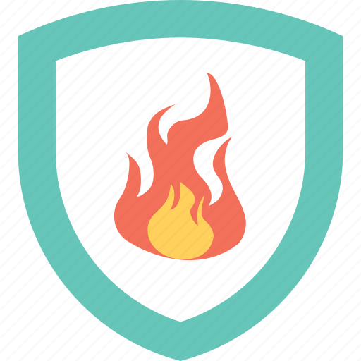 Explosion protection, fire sign, flammable, industrial safety, shield icon - Download on Iconfinder