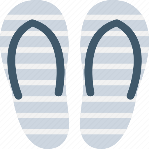 Beach sandals, flat sandals, flip flops, footwear, home slippers icon - Download on Iconfinder