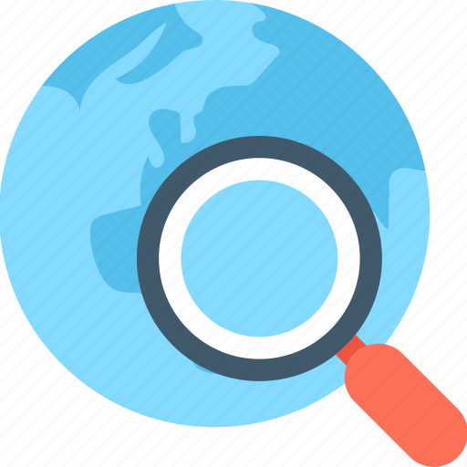Globe, international search, magnifier, magnifying glass, search location icon - Download on Iconfinder