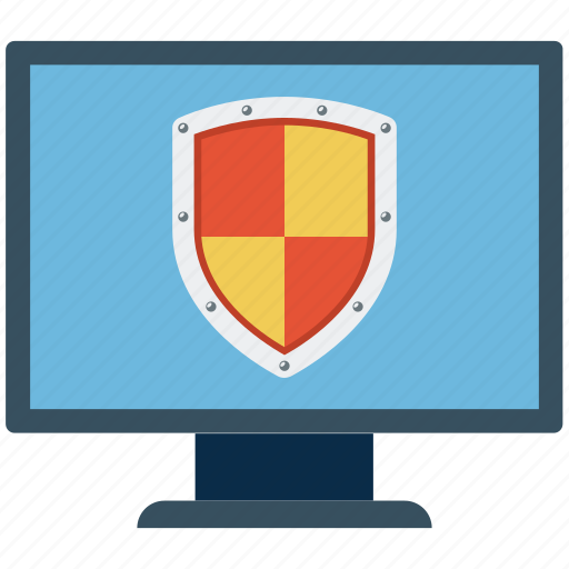 Lcd, monitor, network security, pc firewall, protection shield, security, security system icon - Download on Iconfinder