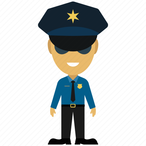 Cartoon, officer, police, police force, police man, police officer, security icon - Download on Iconfinder