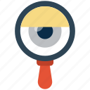 eye, find, loot at, magnifier, search, view, watch