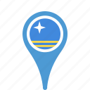aruba, country, county, flag, map, national, pin
