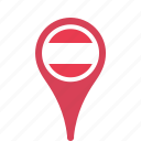 austria, country, county, flag, map, national, pin