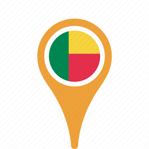Benin, country, county, flag, map, national, pin icon - Download on Iconfinder