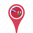 bermuda, country, county, flag, map, national, pin
