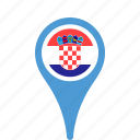 country, county, croatia, flag, map, national, pin