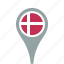 country, county, denmark, flag, map, national, pin 