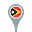 country, county, east, flag, map, national, pin, timor