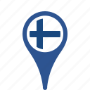 country, county, finland, flag, map, national, pin